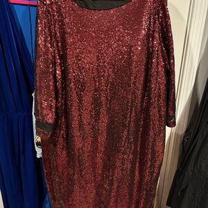 Lane Bryant Sparkling Burgundy Sequin Dress